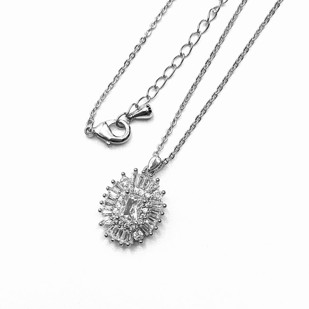 Necklace Charm Cubic Zirconia Silver
