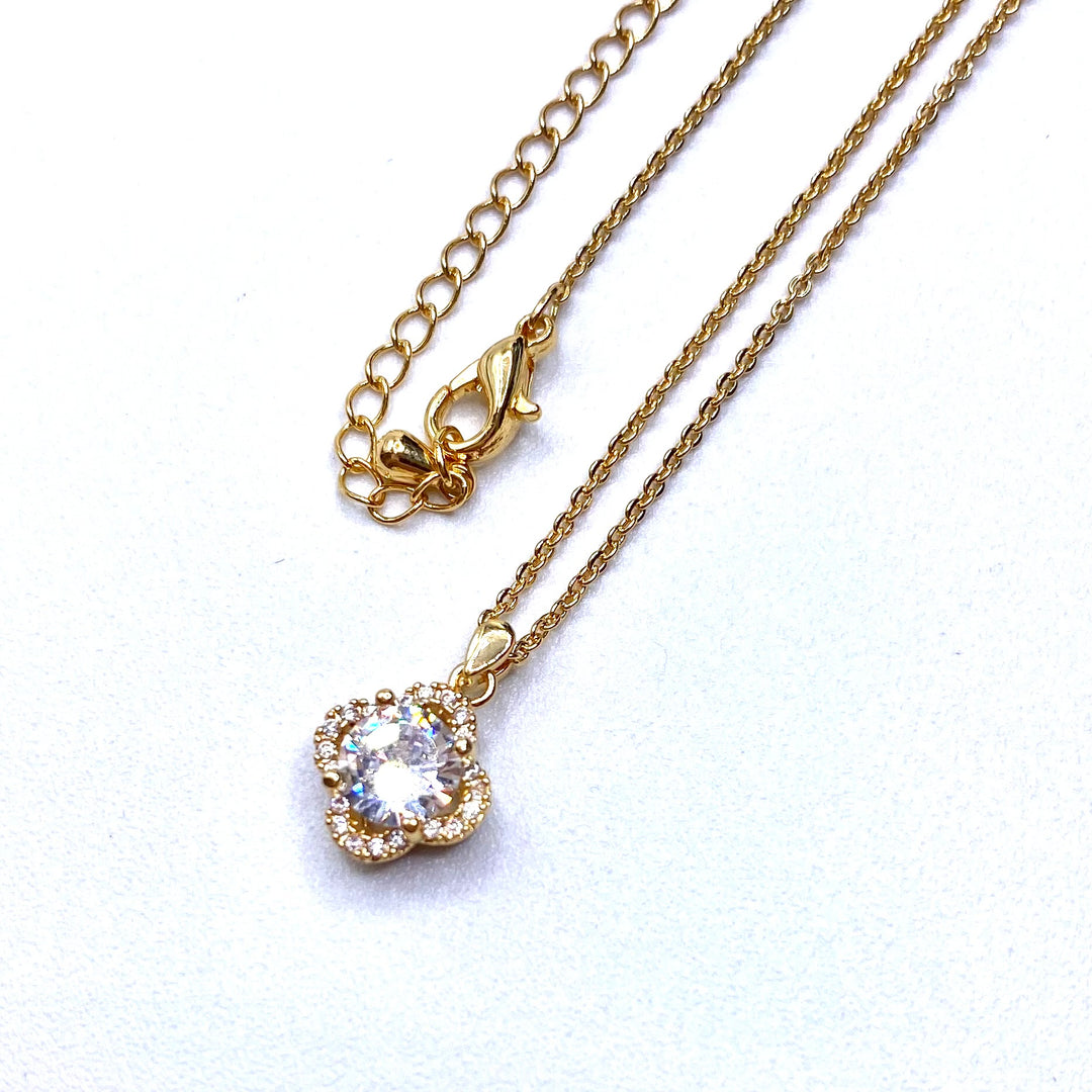 Necklace Charm Cubic Zirconia Gold