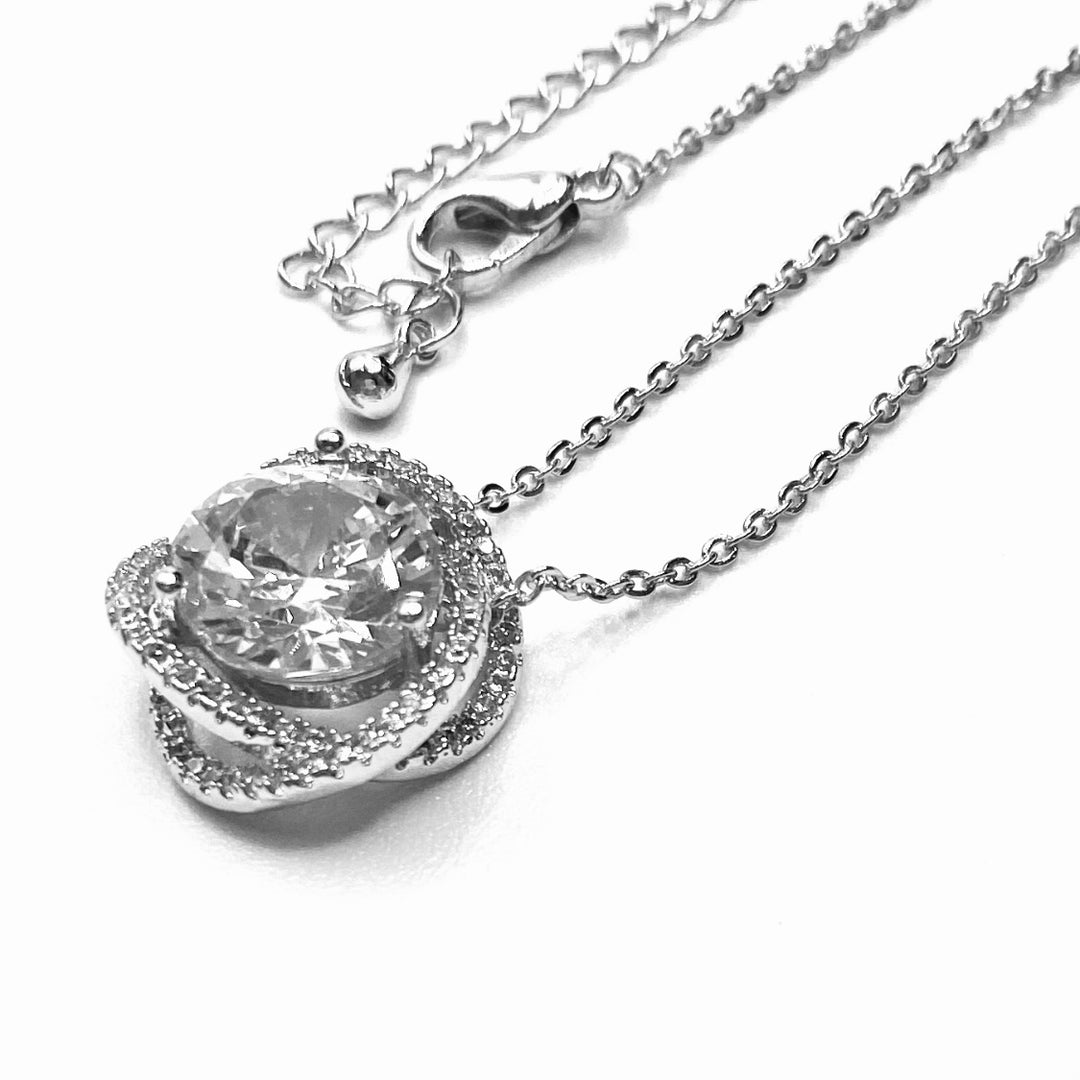 Necklace Charm Cubic Zirconia Silver