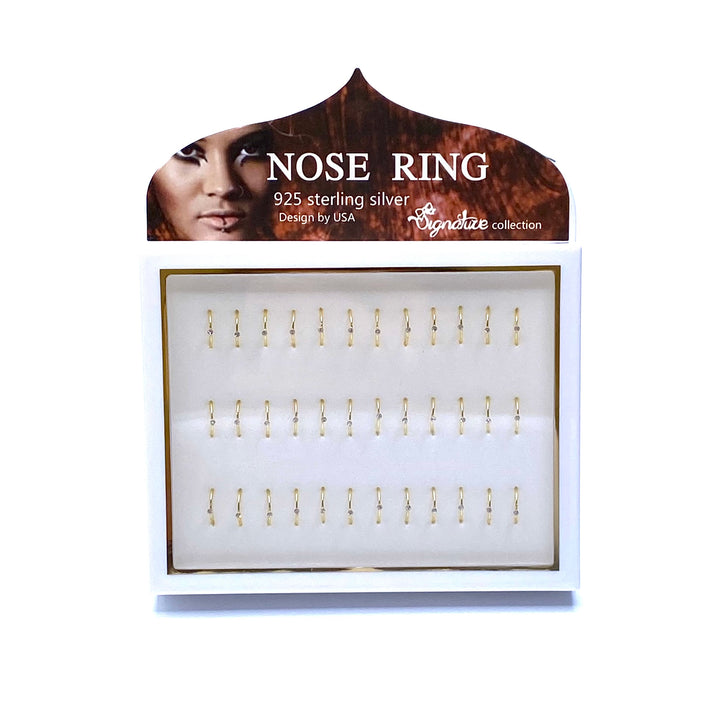 Nose Piercing Hoop 36 piece 10mm Sterling Silver Display