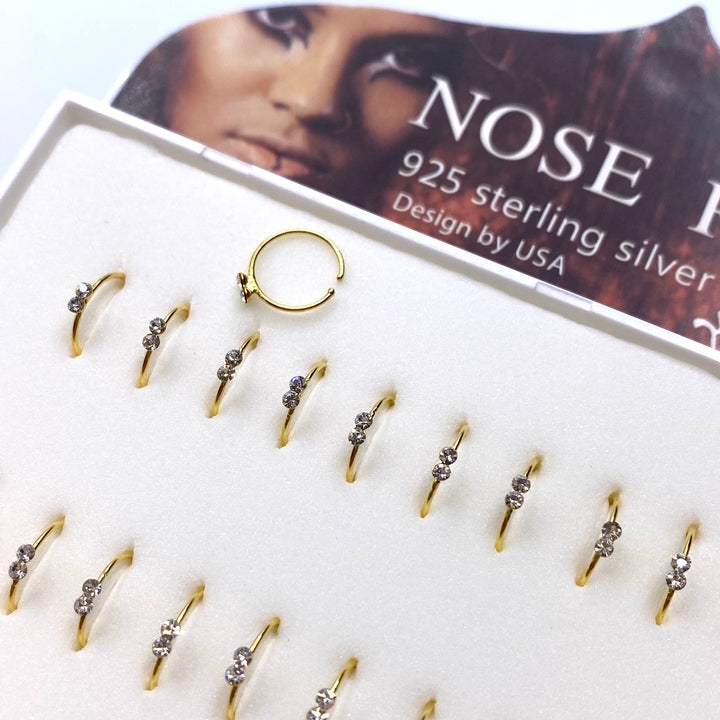 Nose Piercing Hoop 36 piece 10mm Sterling Silver Display