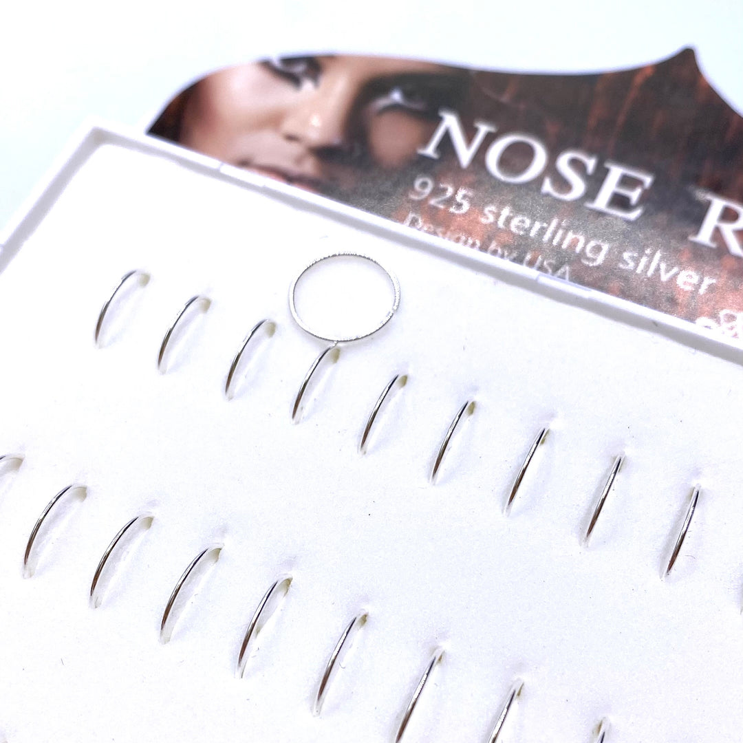 Nose Piercing Hoop 36 piece 12mm Sterling Silver Display