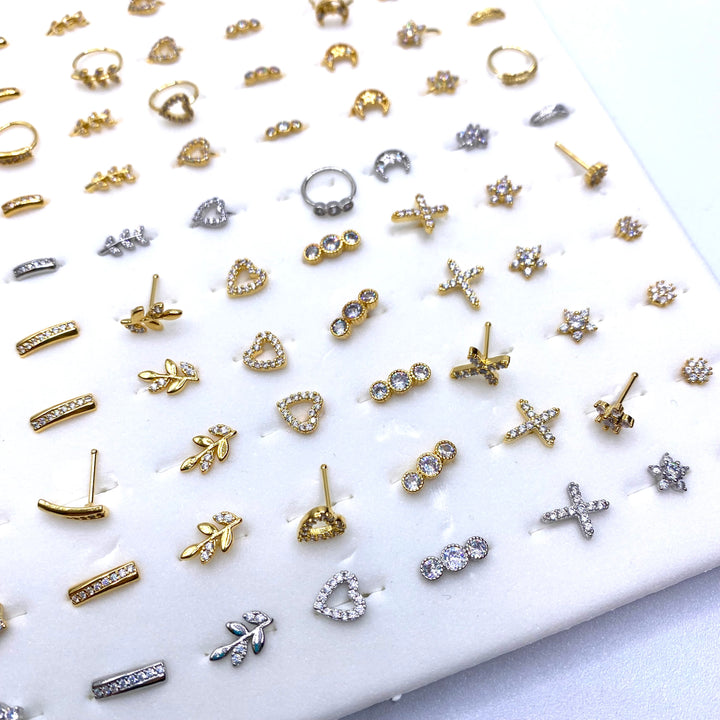 Nose Piercing 120 pc Assortment Display Gold Silver