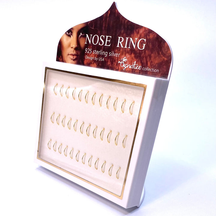 Nose Piercing Hoop 120 piece Sterling Silver Display