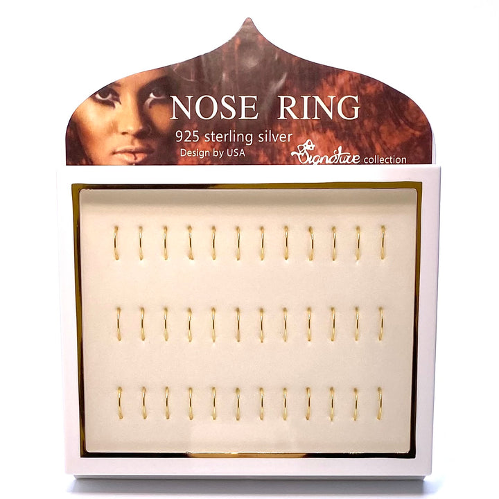 Nose Piercing Hoop 120 piece Sterling Silver Display