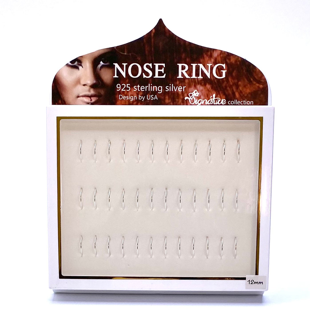 Nose Piercing Hoop 120 piece Sterling Silver Display