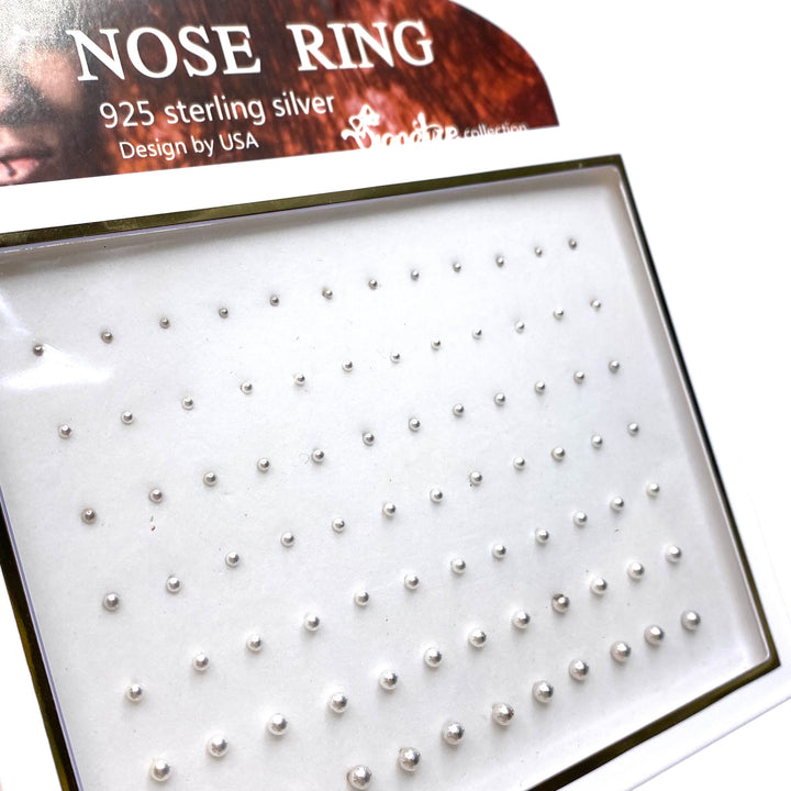 Nose Piercing Stud 120 piece Sterling Silver Display