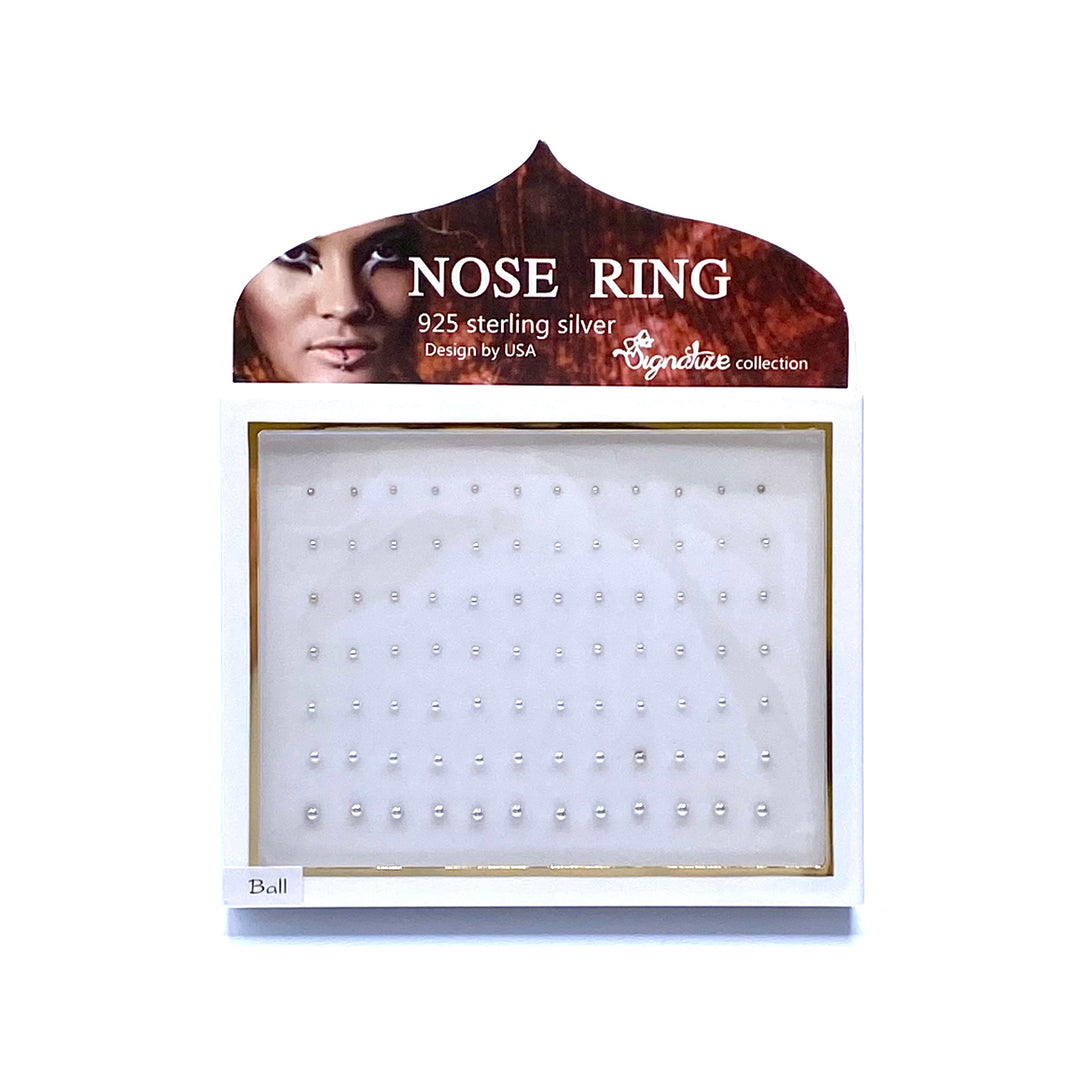 Nose Piercing Stud 120 piece Sterling Silver Display