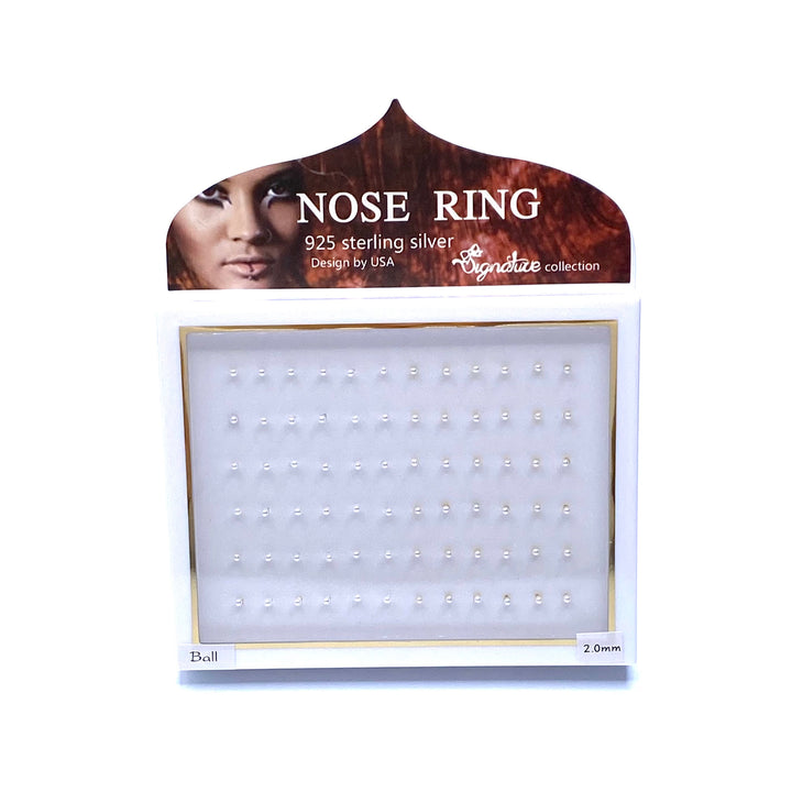 Nose Piercing Rhinestone Stud 72 Piece Pearl White Gold Silver