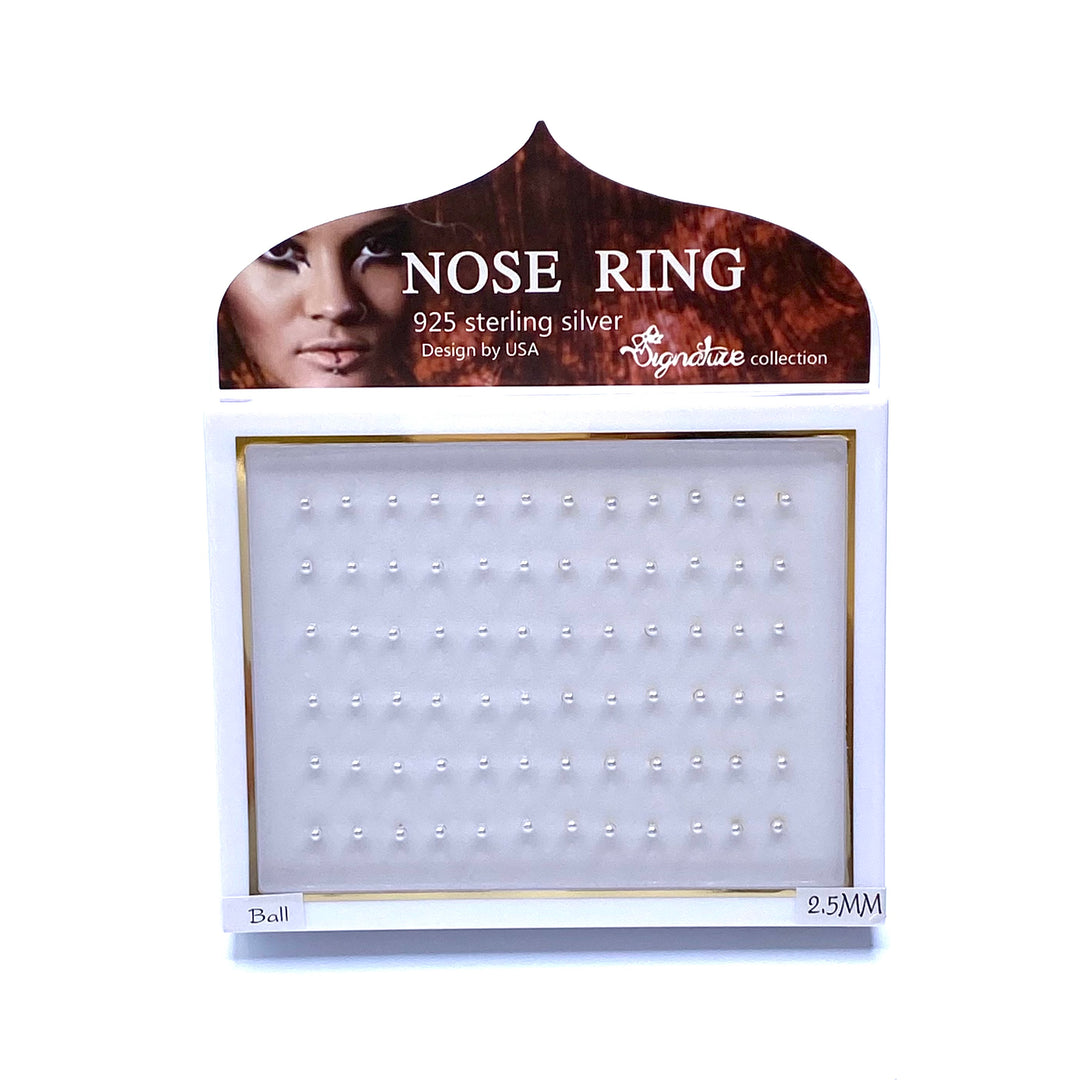 Nose Piercing Rhinestone Stud 72 Piece Pearl White Gold Silver