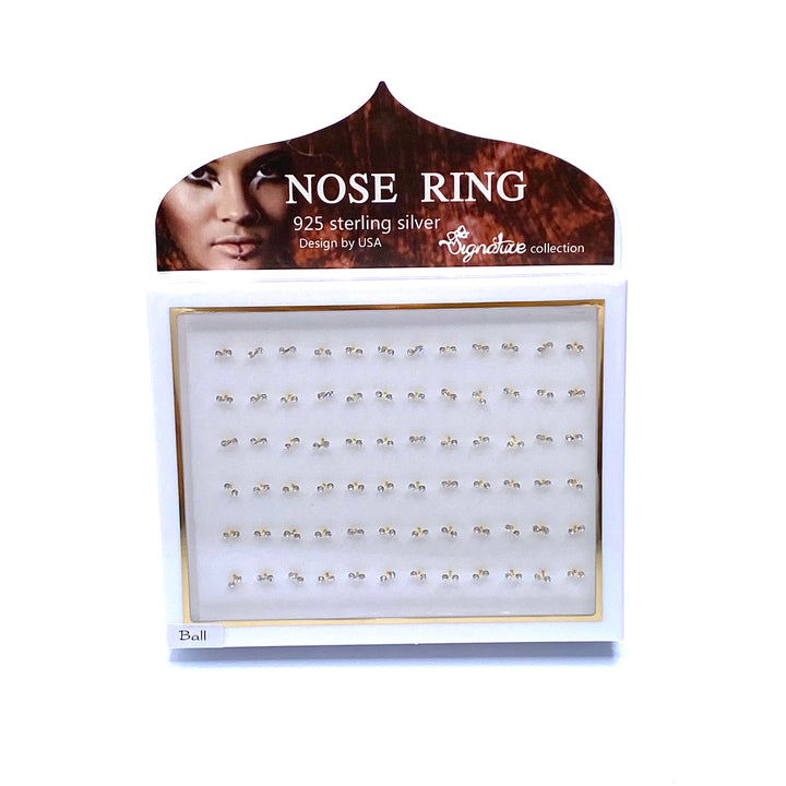 Nose Piercing Double Rhinestone Stud 72 piece Display