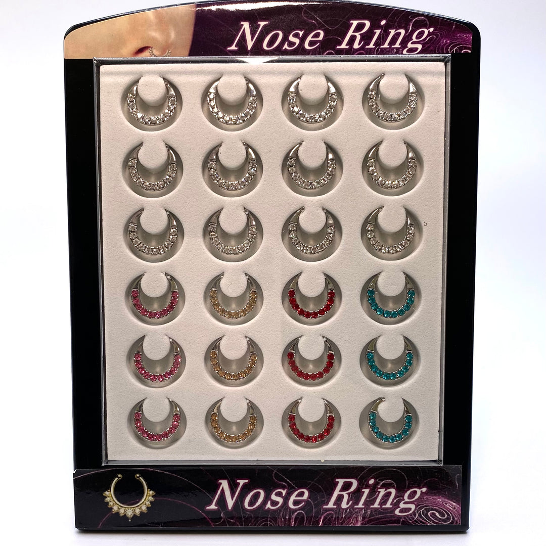 Nose Septum Fake Bull Ring Colors 24pc Display