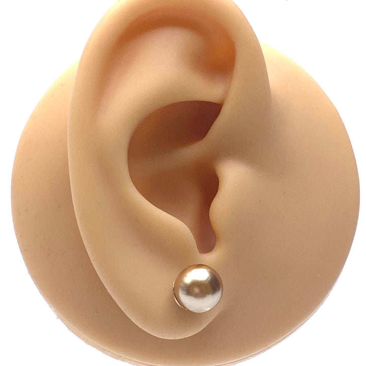 Earring Stud Pearl .25" Gold