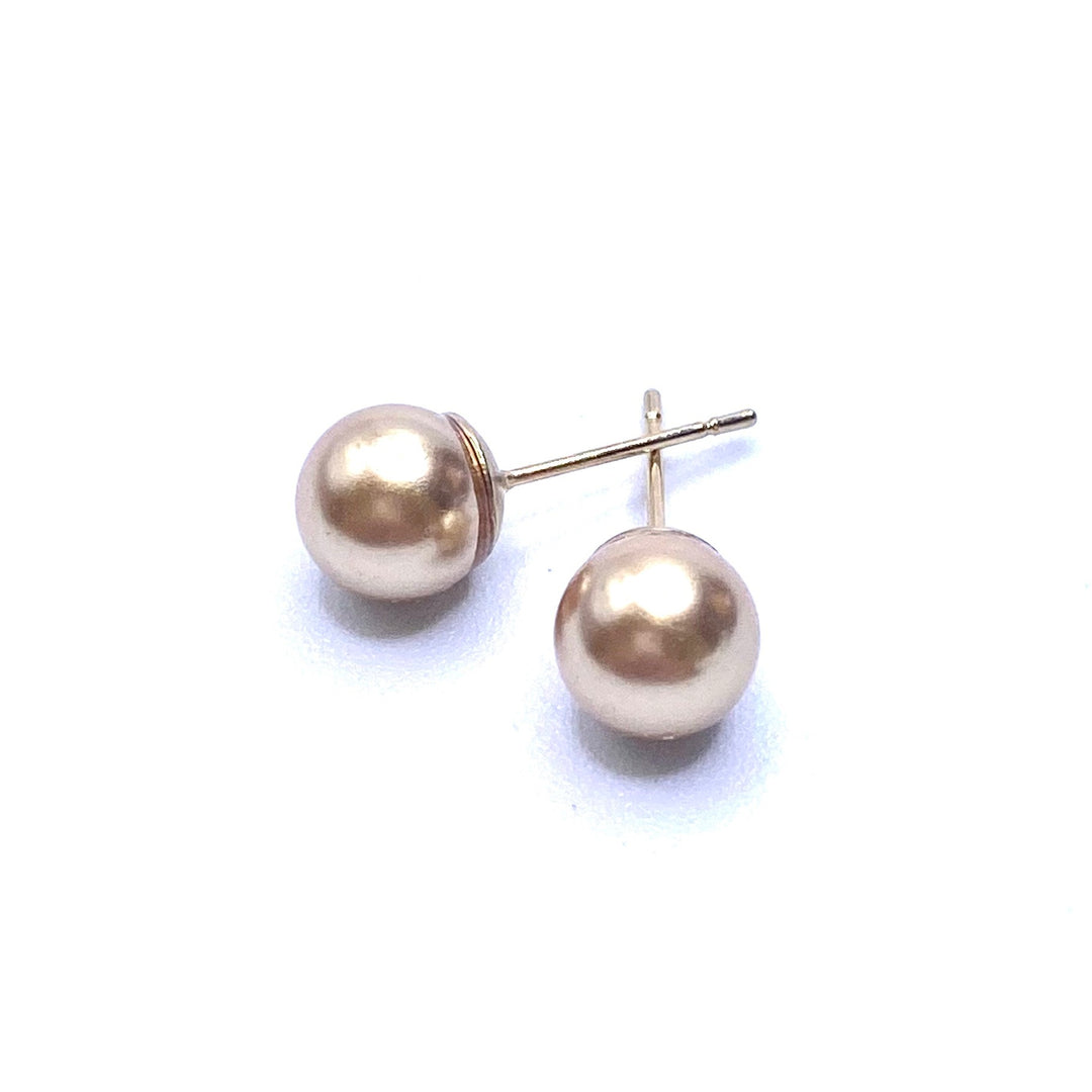 Earring Stud Pearl .25" Gold