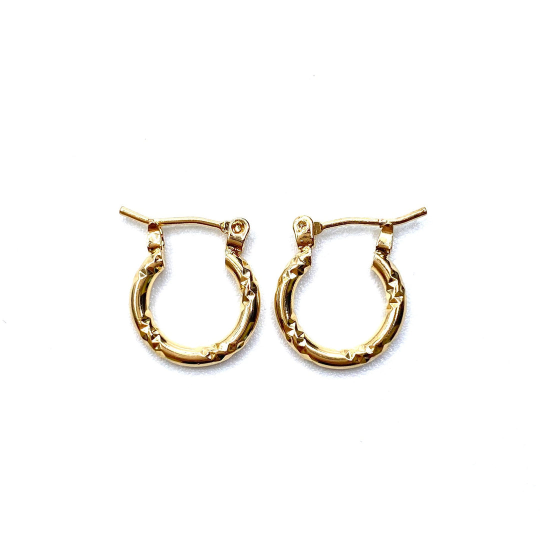 DISPLAY 144 Pair Earring Hoop Small Textures GOLD PICK UP ONLY