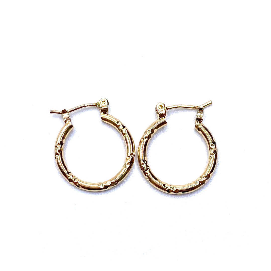 DISPLAY 144 Pair Earring Hoop Small Textures GOLD PICK UP ONLY