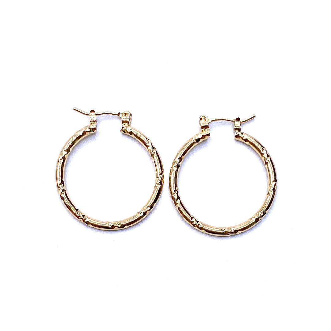 DISPLAY 144 Pair Earring Hoop Small Textures GOLD PICK UP ONLY