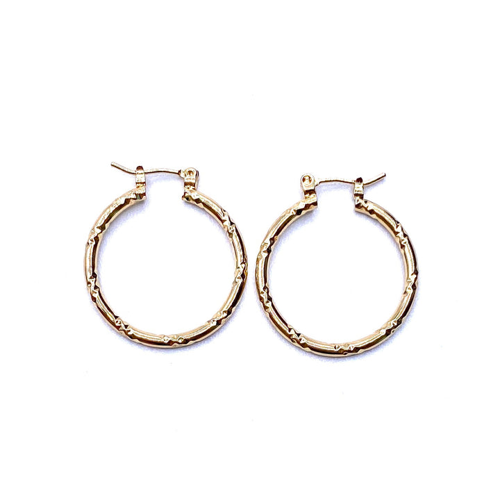 DISPLAY 144 Pair Earring Hoop Small Textures GOLD PICK UP ONLY