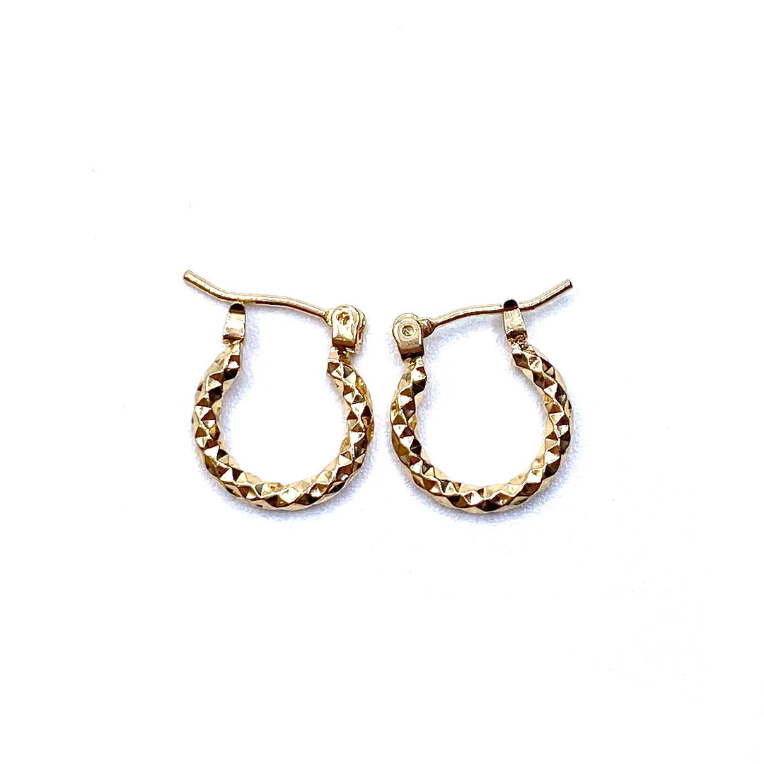 DISPLAY 144 Pair Earring Hoop Small Textures GOLD PICK UP ONLY