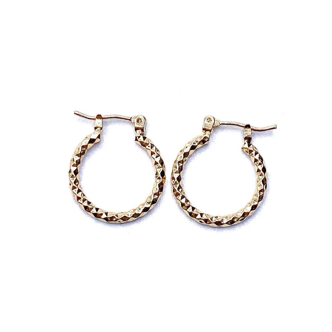 DISPLAY 144 Pair Earring Hoop Small Textures GOLD PICK UP ONLY