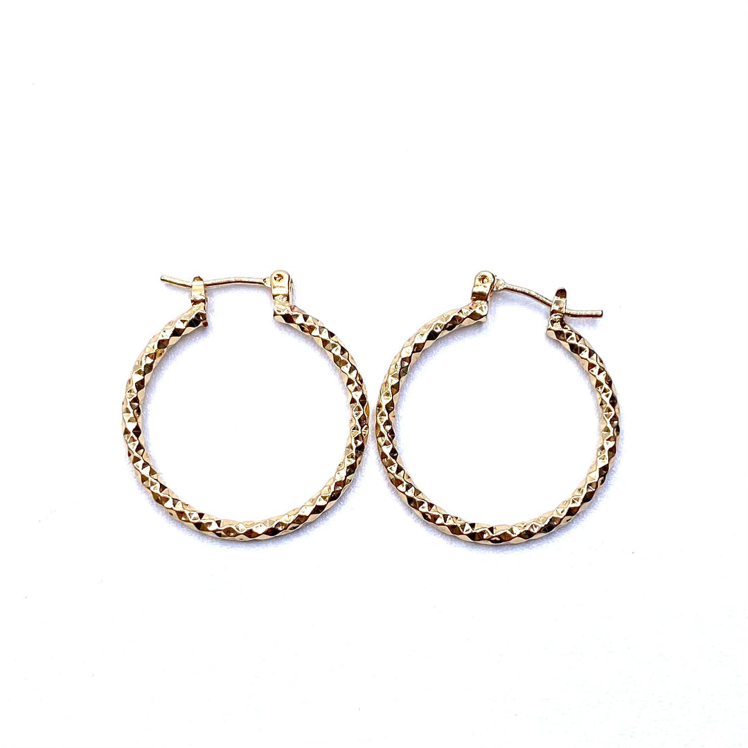 DISPLAY 144 Pair Earring Hoop Small Textures GOLD PICK UP ONLY