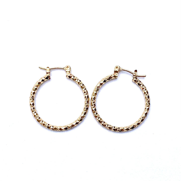 DISPLAY 144 Pair Earring Hoop Small Textures GOLD PICK UP ONLY