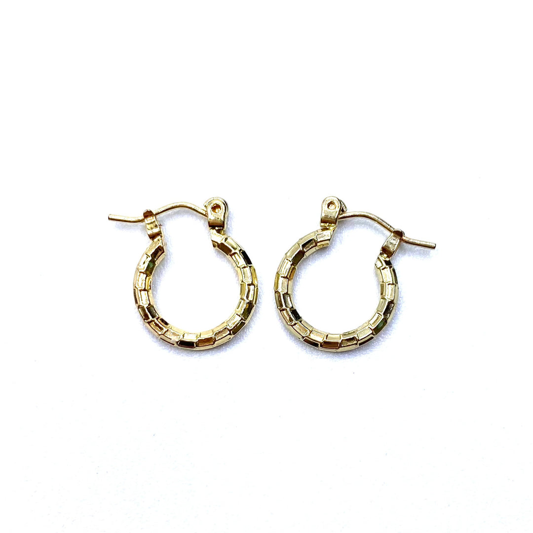 DISPLAY 144 Pair Earring Hoop Small Textures GOLD PICK UP ONLY