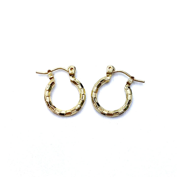 DISPLAY 144 Pair Earring Hoop Small Textures GOLD PICK UP ONLY