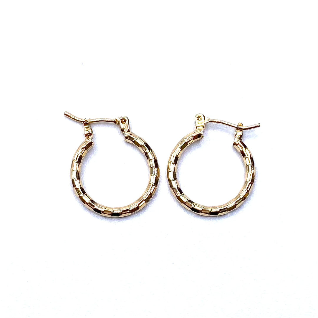 DISPLAY 144 Pair Earring Hoop Small Textures GOLD PICK UP ONLY