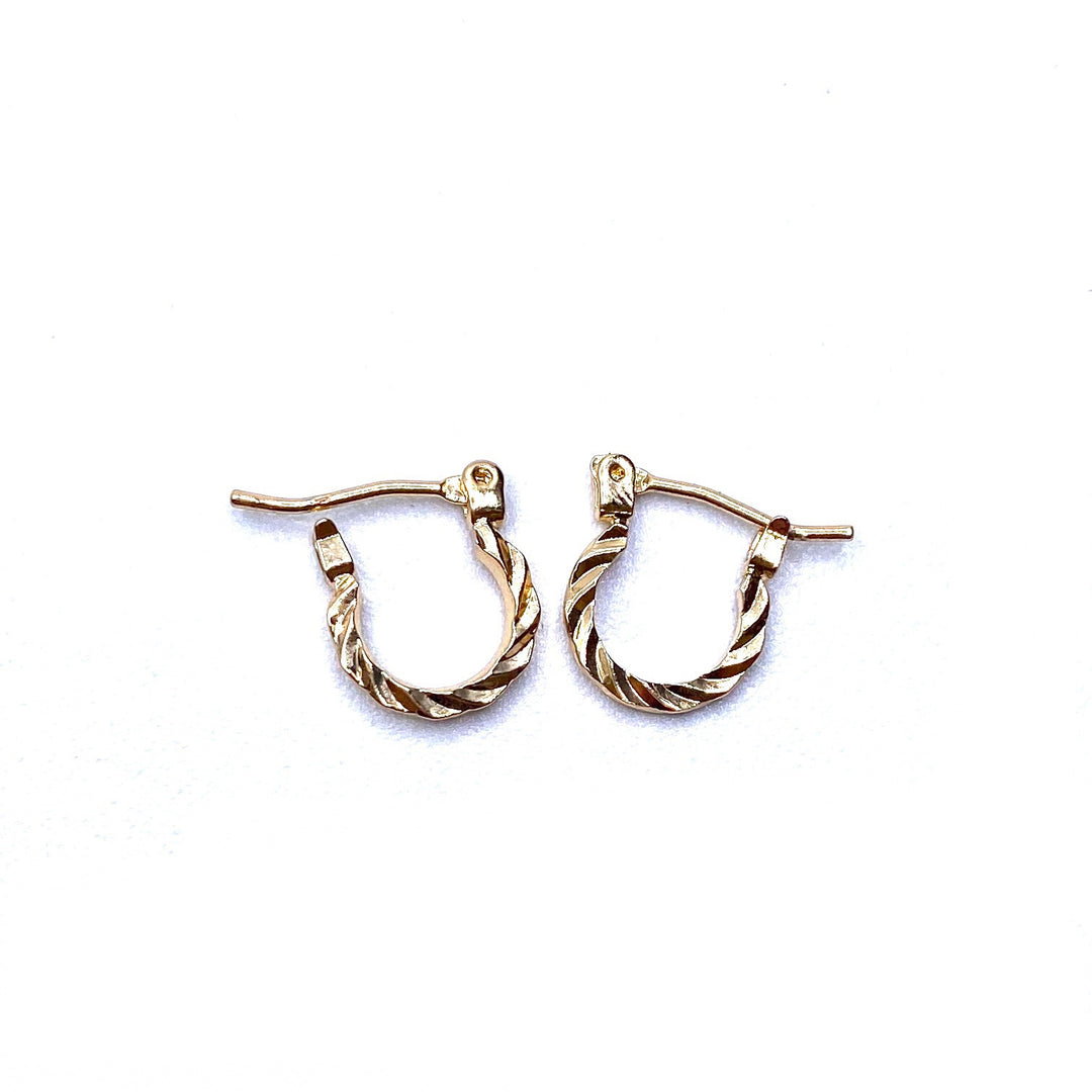 DISPLAY 144 Pair Earring Hoop Small Textures GOLD PICK UP ONLY