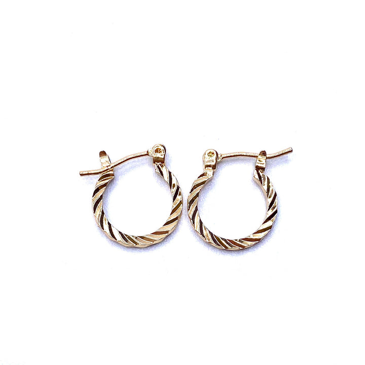 DISPLAY 144 Pair Earring Hoop Small Textures GOLD PICK UP ONLY