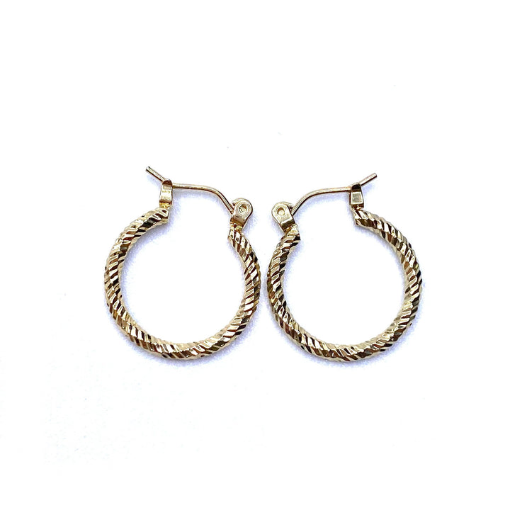 DISPLAY 144 Pair Earring Hoop Small Textures GOLD PICK UP ONLY