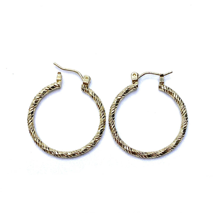 DISPLAY 144 Pair Earring Hoop Small Textures GOLD PICK UP ONLY