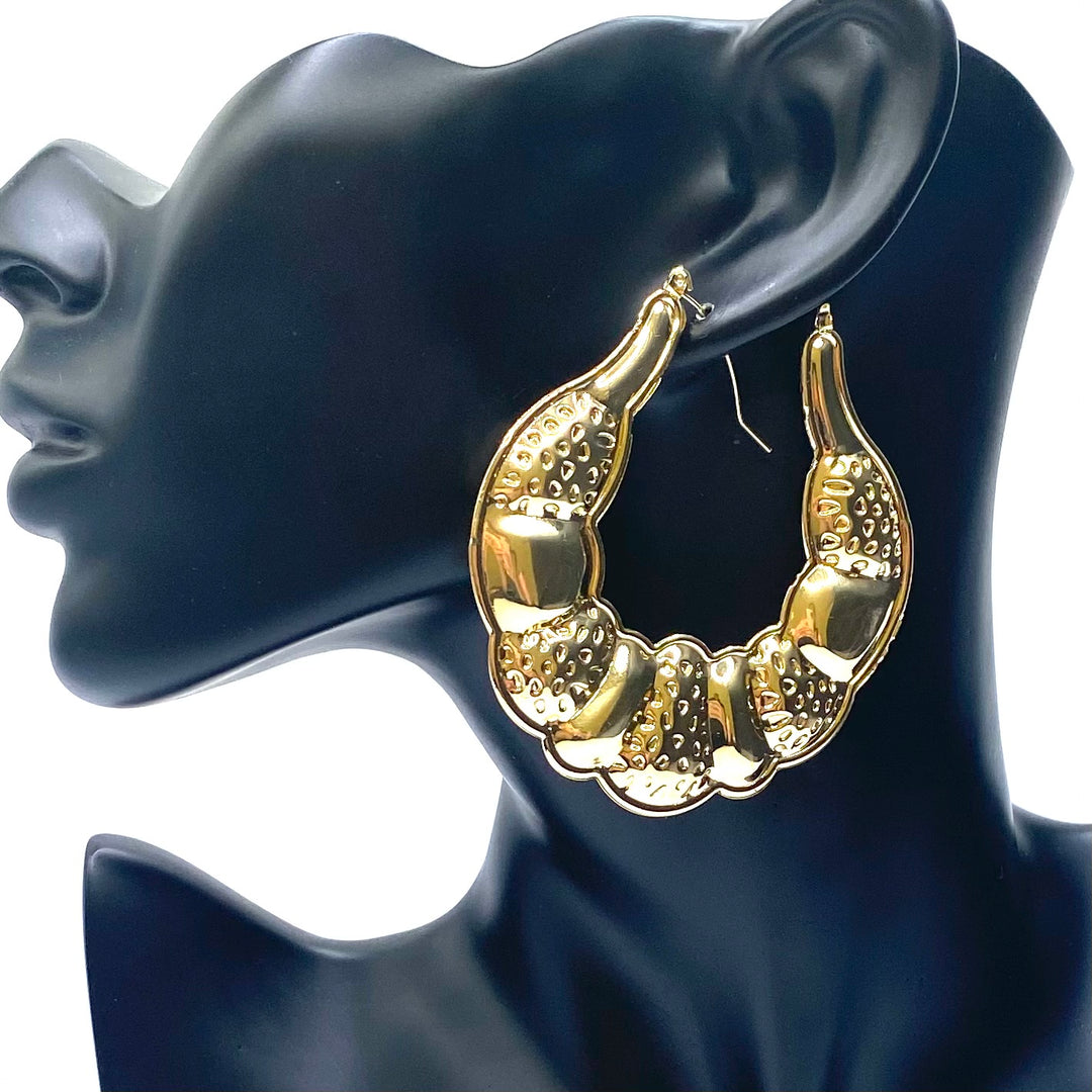 DISPLAY 96 Pair Earring Metal Hoop Gold