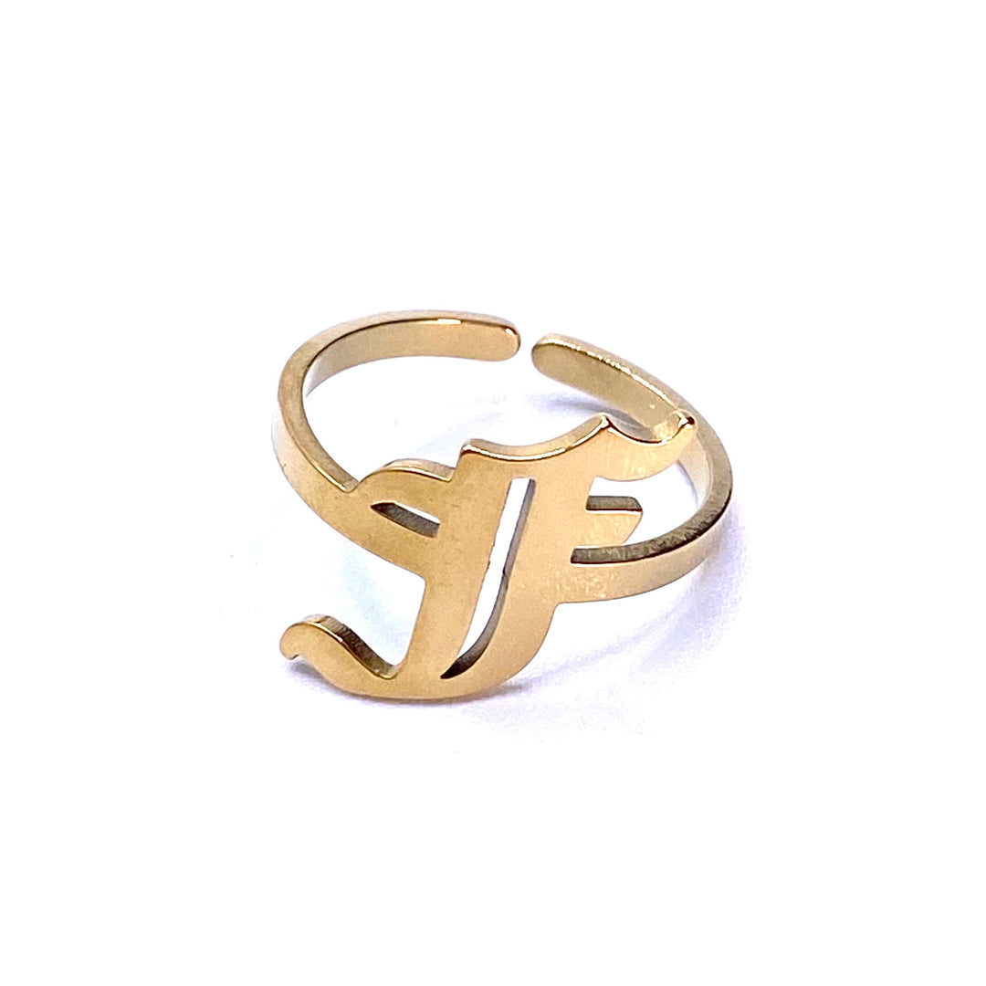 Ring Stainless Steel Letter Initial Gold