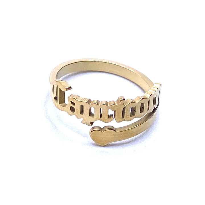 Ring Stainless Steel Letter Zodiac Gold Small