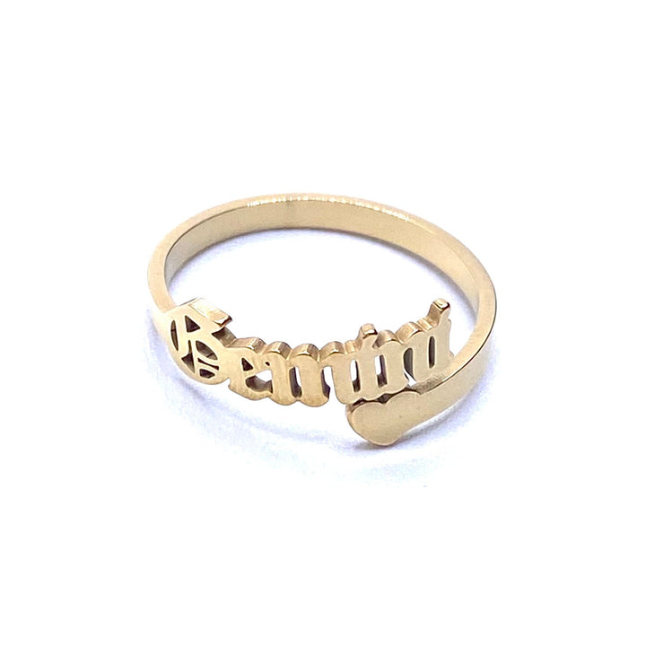 Ring Stainless Steel Letter Zodiac Gold Large