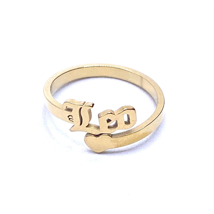 Ring Stainless Steel Letter Zodiac Gold Small