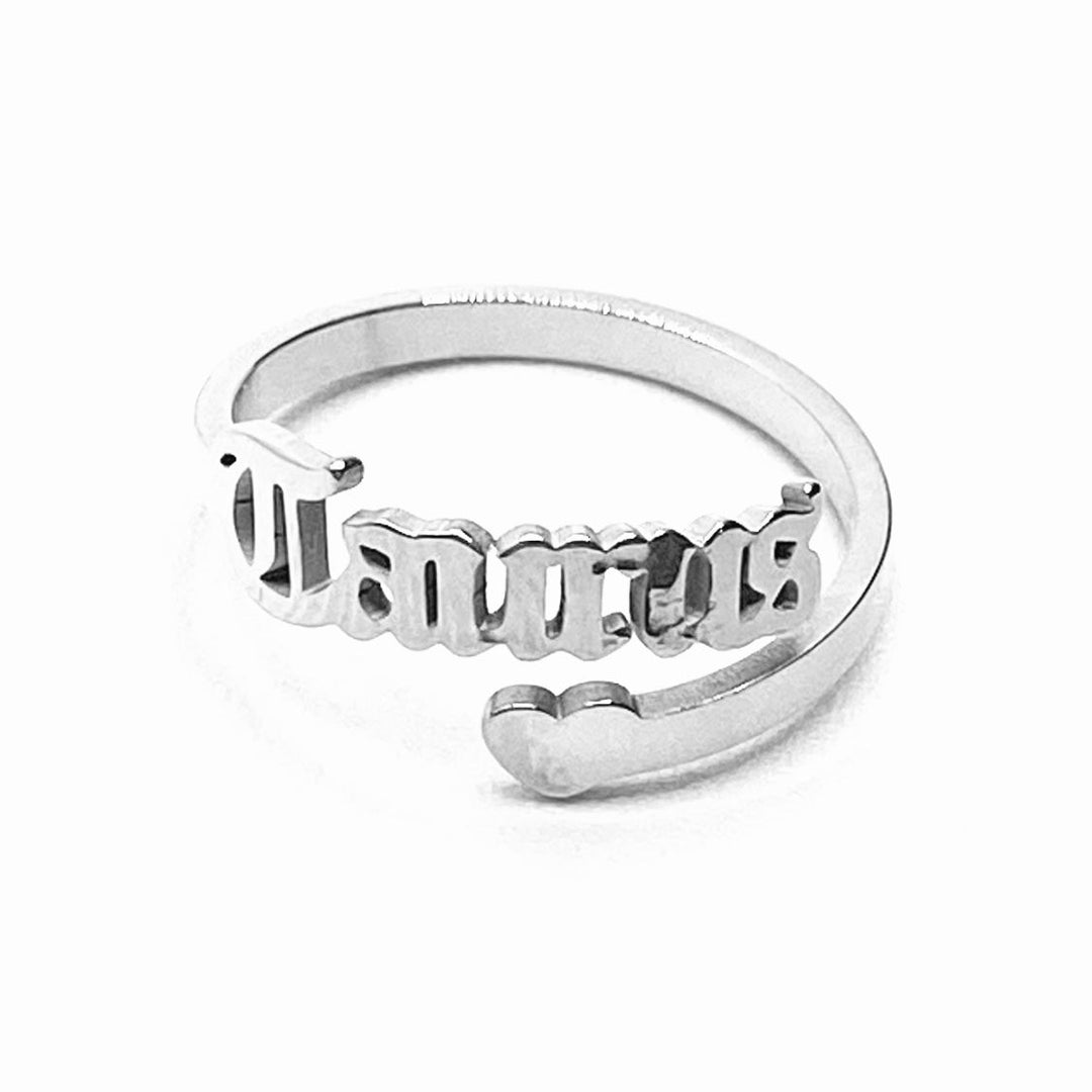 Ring Stainless Steel Letter Zodiac Silver Large