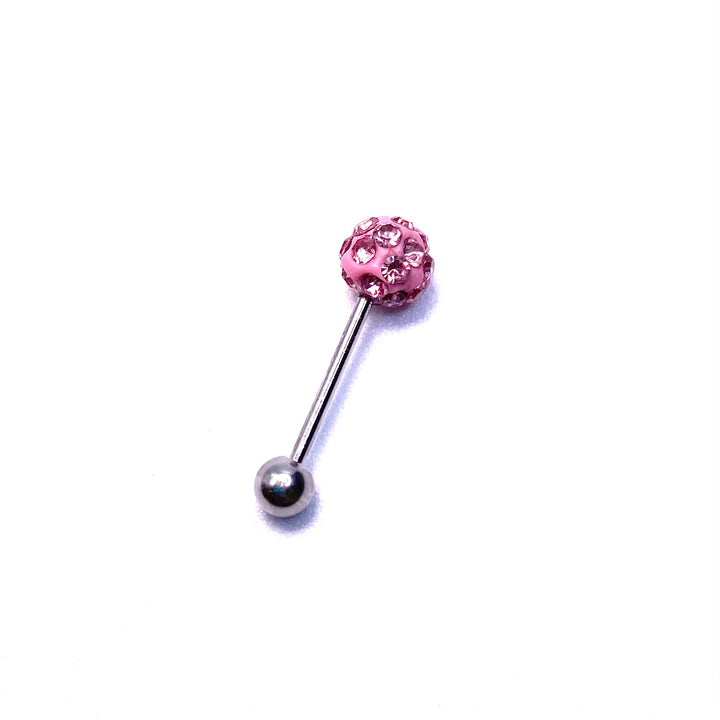 Short Barbell Crystal Ball Pink