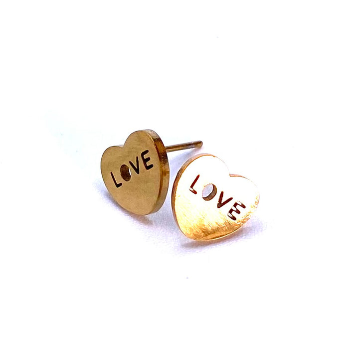 Earring Stud Stainless Steel Heart Love