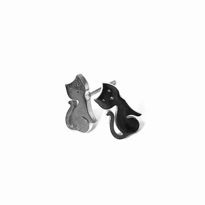 Earring Stud Stainless Steel Cat