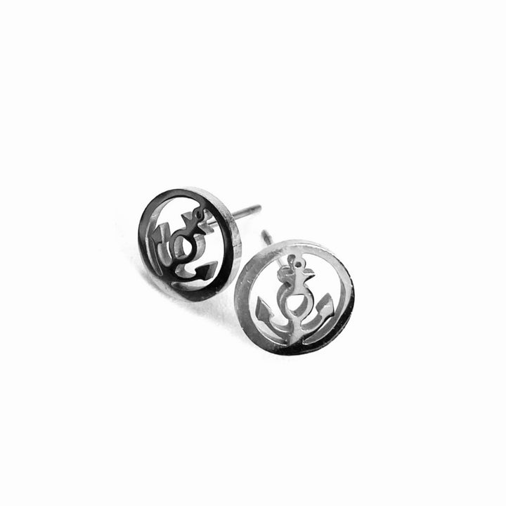 Earring Stud Stainless Steel Anchor