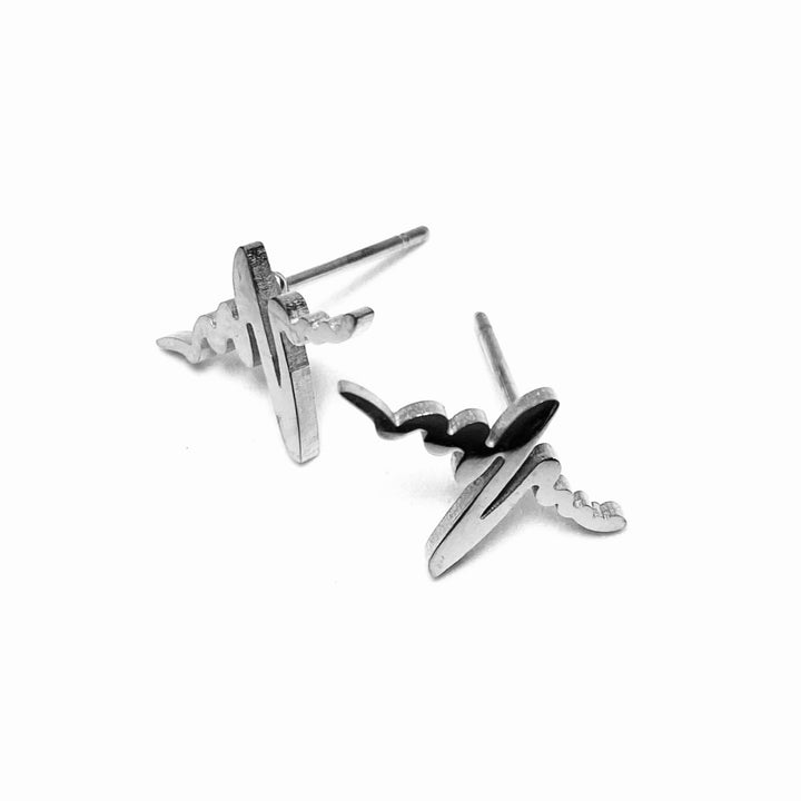 Earring Stud Stainless Steel Heartbeat