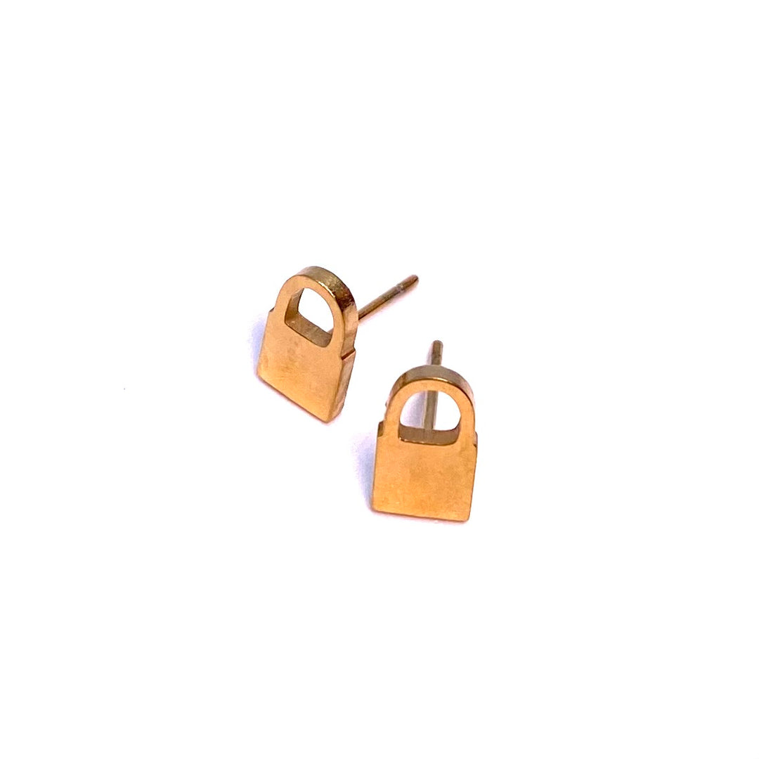 Earring Stud Stainless Steel Lock