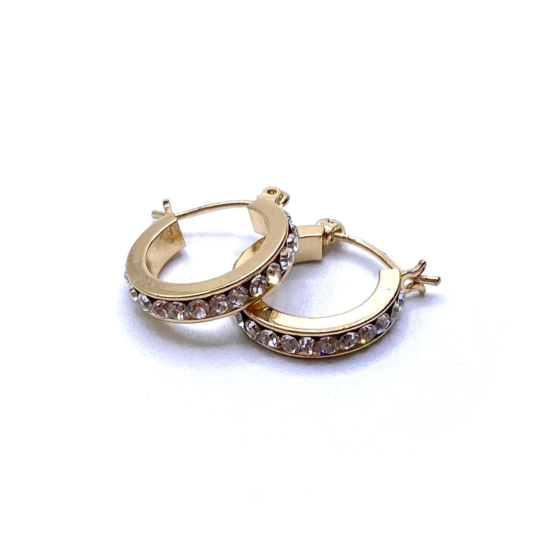 DISPLAY 144 Pair Earring Hoop Rhinestone Gold Silver PICK UP ONLY