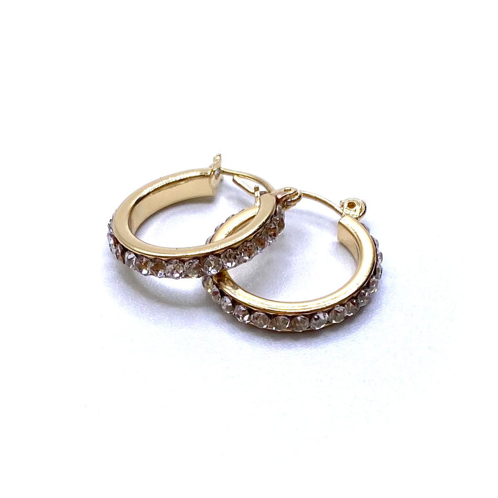 DISPLAY 144 Pair Earring Hoop Rhinestone Gold Silver PICK UP ONLY