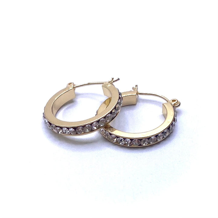 DISPLAY 144 Pair Earring Hoop Rhinestone Gold Silver PICK UP ONLY