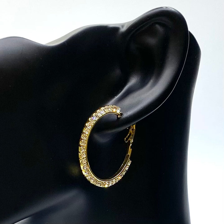 Earring Rhinestone Hoop 1.6 inch