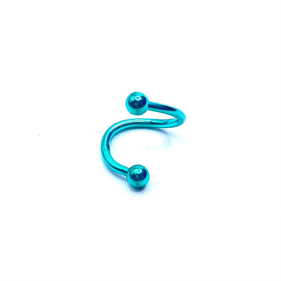 Twisted Spiral Barbell Surgical Steel Aqua